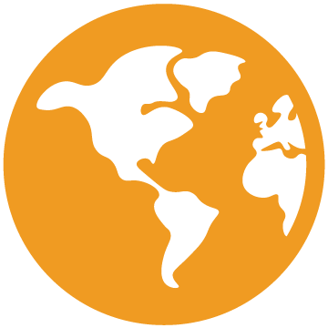 Orange circle globe