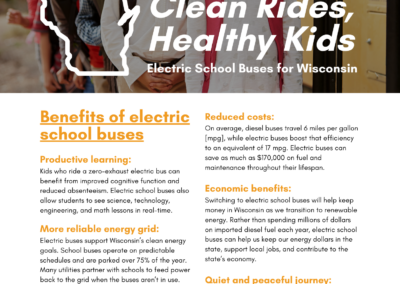 Clean Rides, Healthy Kids. Electric School Buses for Wisconsin